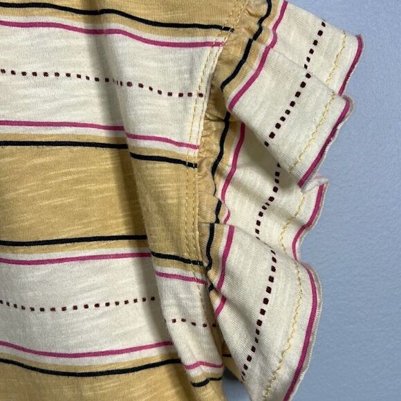 Pilcro and the Letterpress Ruffled Cotton V Neck T shirt XS - Picture 5 of 6